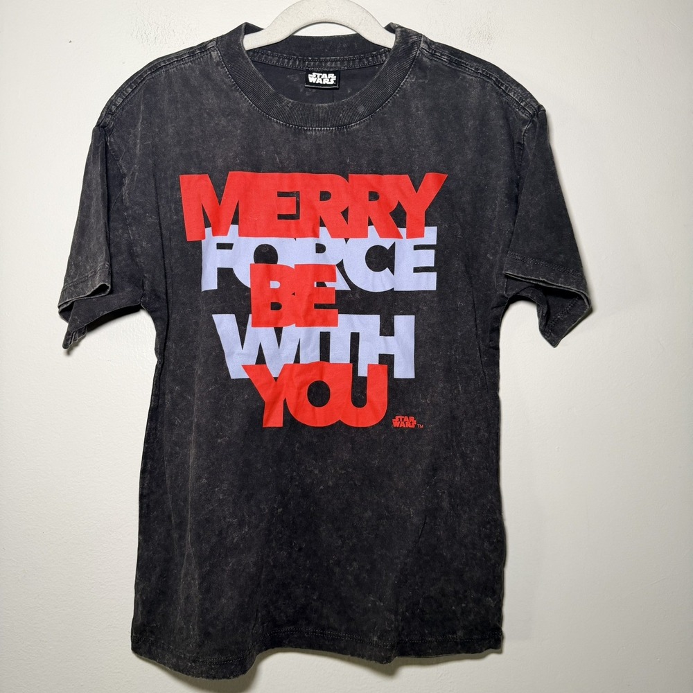 Star Wars Shirt License Short sleeve Tee Graphic Top Merry Force New Xmas